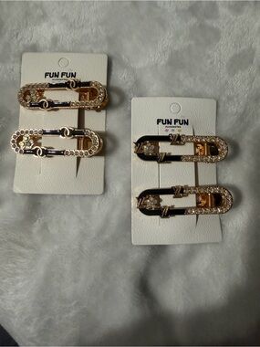 4 Gold Tone Hair Clips